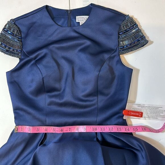 NEW Ieena for Mac Duggal hand- beaded cap sleeve A-line navy blue gown size 6 - Picture 14 of 14